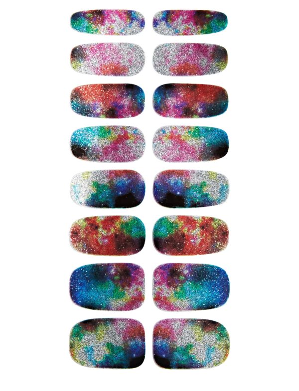 Nagelsticker bunt Schminke für Karneval & Fasching Farbe: mehrfarbig