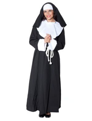 Nonne 3-tlg. Damen schwarz/weiß 36