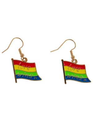 Ohrringe Regenbogenflagge gold
