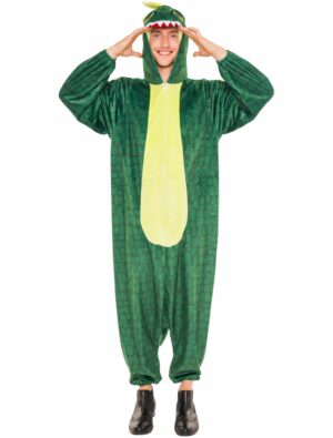 Overall Krokodil Plüsch Herren grün 50/52