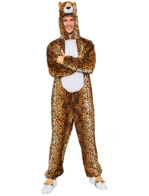 Overall Leopard Plüsch Herren braun 56-58