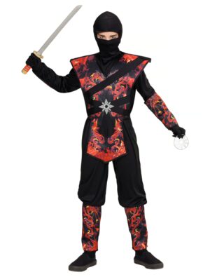 Overall Ninja 2tlg. Kinder schwarz/rot 116