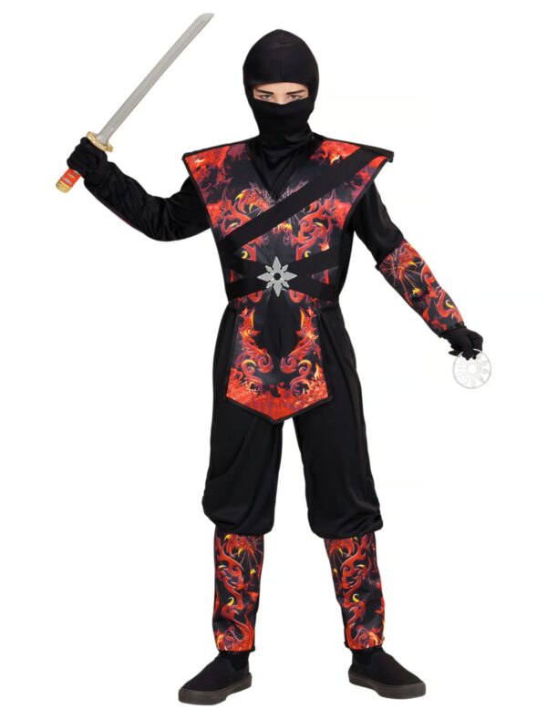 Overall Ninja 2tlg. Kinder schwarz/rot 116