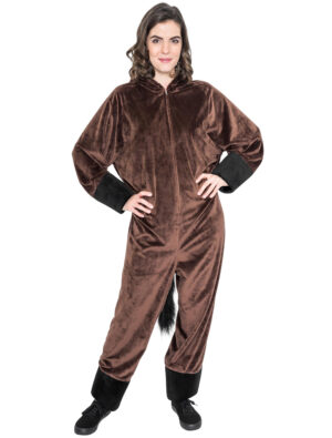 Overall Pferd Plüsch Damen dunkelbraun 40-42