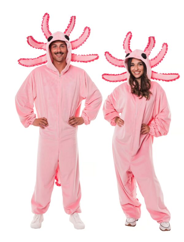 Overall Plüsch Axolotl rosa 34/36