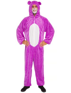 Overall Plüsch Bärchen Herren lila 56-58