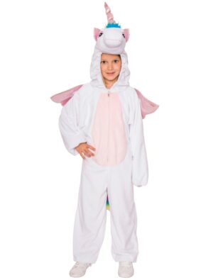 Overall Plüsch Einhorn Kinder mit Licht weiß 140-164