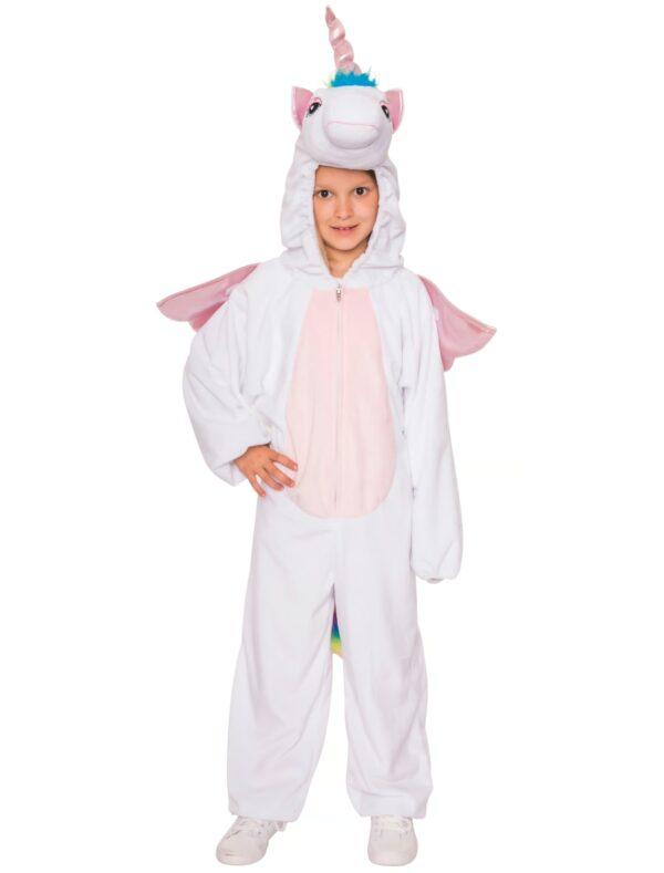 Overall Plüsch Einhorn Kinder mit Licht weiß 140-164