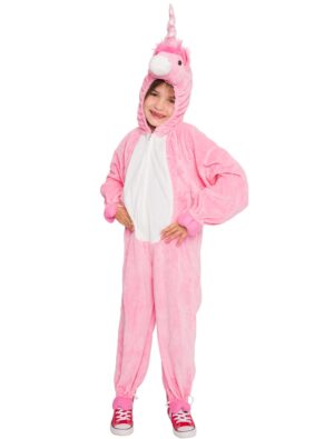 Overall Plüsch Einhorn Kinder rosa 98-104