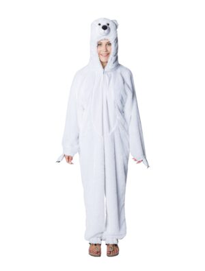 Overall Plüsch Eisbär Damen weiß 40-42