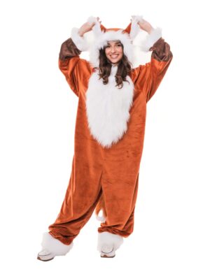 Overall Plüsch Fuchs braun/weiß 34/36