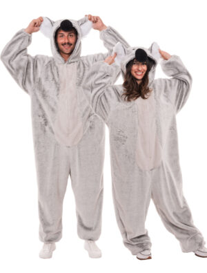 Overall Plüsch Koala grau 34/36