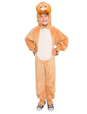 Overall Plüsch Löwe Kinder hellbraun 140-164