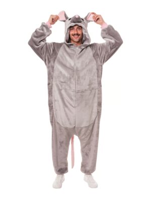Overall Plüsch Maus grau 34/36