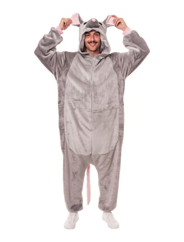 Overall Plüsch Maus grau 34/36
