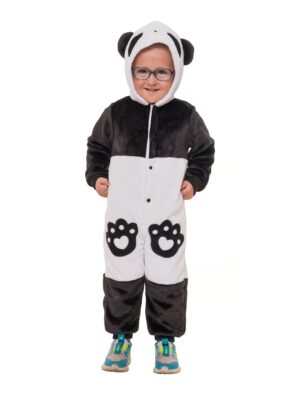 Overall Plüsch Panda schwarz/weiß 98/104