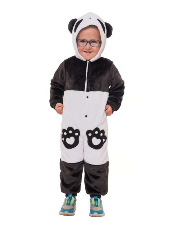 Overall Plüsch Panda schwarz/weiß 98/104