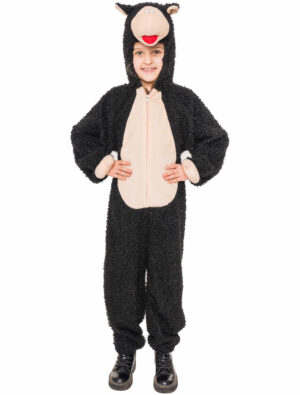 Overall Plüsch Schaf schwarz 98/104