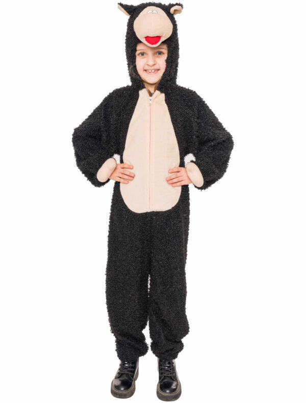 Overall Plüsch Schaf schwarz 98/104