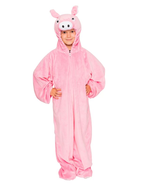 Overall Plüsch Schwein Kinder pink 140-164