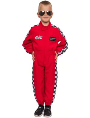 Overall Rennfahrer Kinder rot 152/164