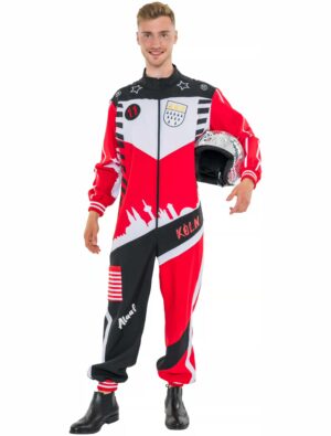 Overall Rennfahrer Köln Herren schwarz/weiß/rot S/M