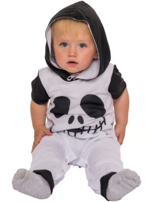 Overall Totenkopf schwarz/weiß 86/92