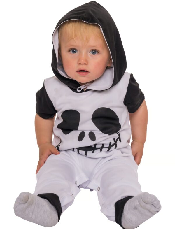 Overall Totenkopf schwarz/weiß 86/92