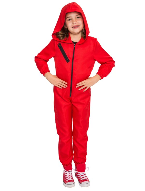 Overall mit Kapuze Kinder rot 152-164