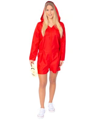 Overall mit Kapuze kurz rot XL