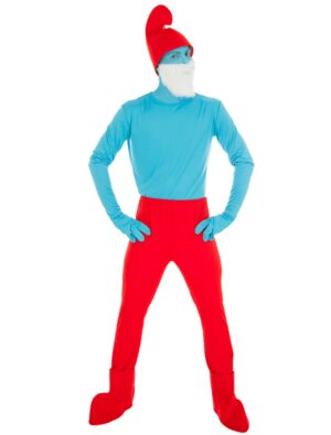 Papa Schlumpf Erwachsene 6-tlg. rot/blau M