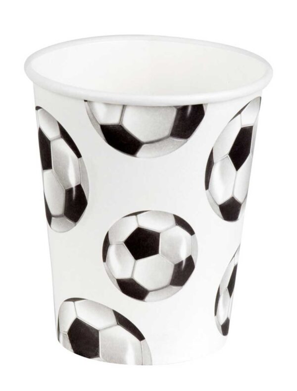 Pappbecher Fußball 10 Stk. schwarz/weiß