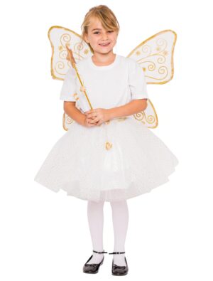 Petticoat mit Flügel und Zauberstab Damen weiß/gold one size