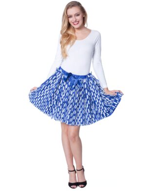 Petticoat mit blauen Stoffstücken