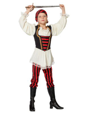 Piratin 3-tlg. schwarz/rot