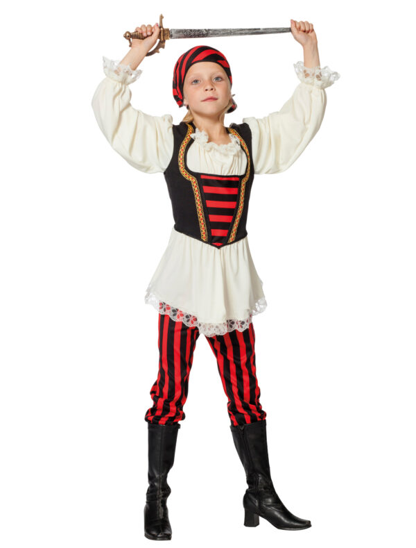 Piratin 3-tlg. schwarz/rot