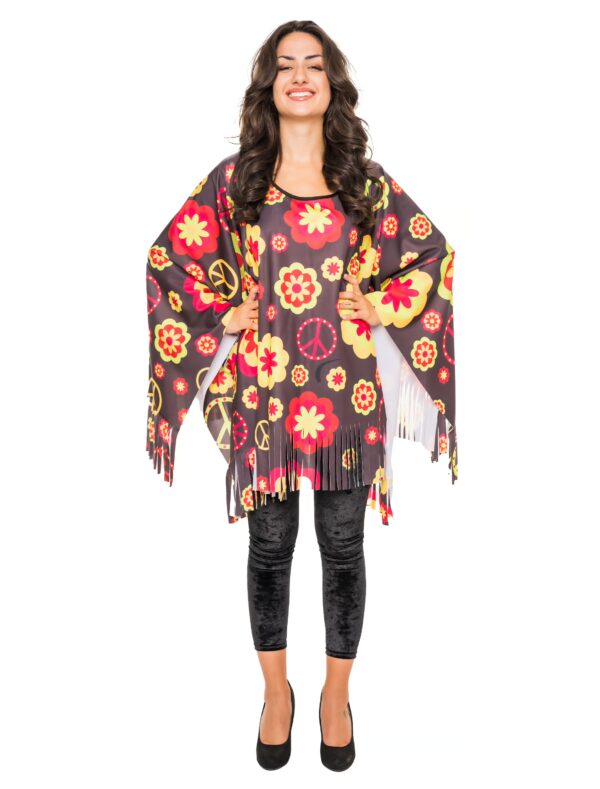 Poncho Blumen bunt one size Farbe: bunt