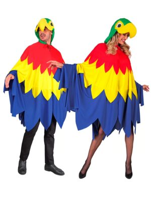 Poncho Papagei bunt one size Farbe: bunt