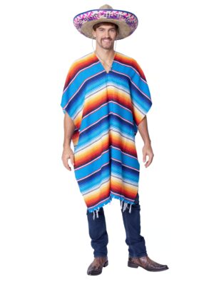 Poncho bunt gestreift Farbe: mehrfarbig