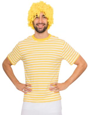 Ringelpulli kurzarm Unisex gelb/weiß L