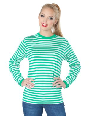 Ringelpulli langarm Unisex grün/weiß 5XL