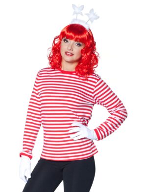 Ringelpulli langarm Unisex rot/weiß 4XL