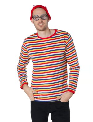 Ringelpulli langarm Unisex rot/weiß/blau/gelb S