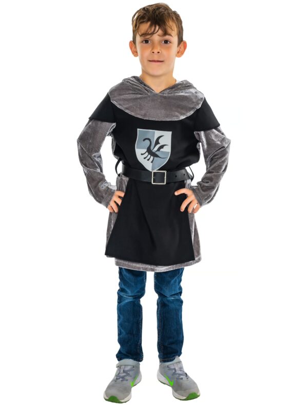 Ritter mit Kapuze Kinder schwarz/schwarz 134-140