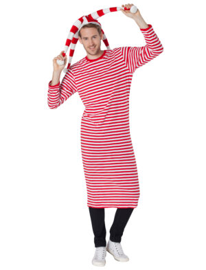 Rivelhemd langarm Herren rot/weiß S