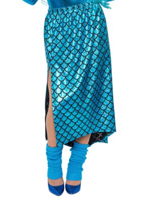 Rock Meerjungfrau lang Damen blau L/XL