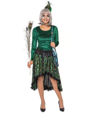 Rock Pfau Damen lang Farbe: grün