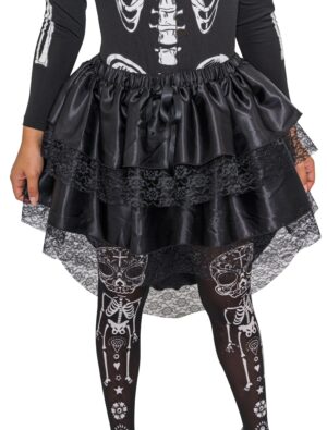 Rock Satin Damen schwarz one size