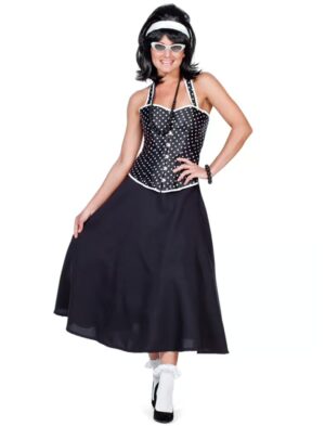 Rock lang Damen schwarz 44