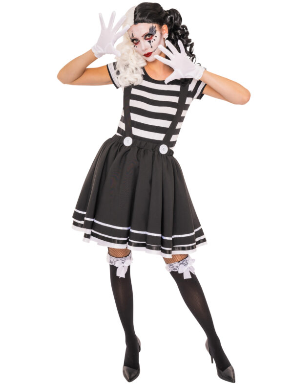 Rock mit Hosenträgern Damen schwarz S/M